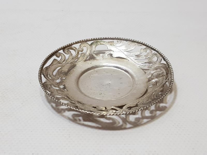 ANTİKA KIL TESTERE İŞÇİLİKLİ GÜMÜŞ ÇAY TABAĞI