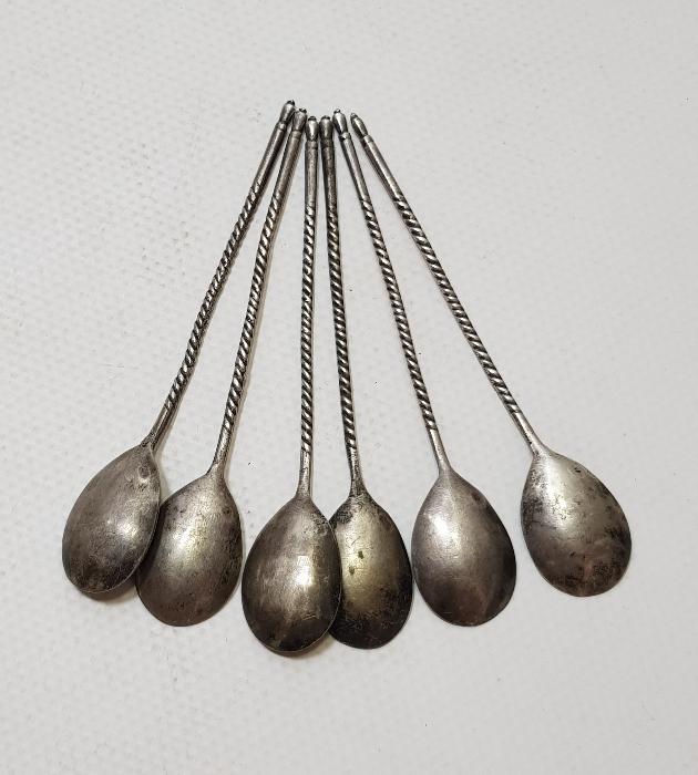 OSMANLI DÖNEMİ İZMİR RUM İŞİ ÇOK NADİR GÜMÜŞ ÇAY KAŞIĞI SETİ