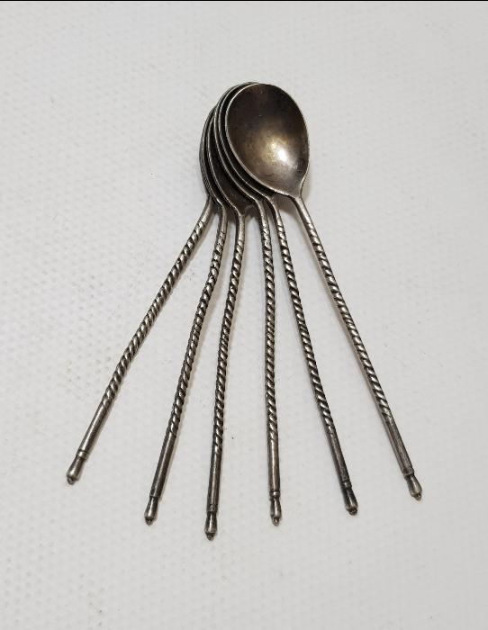 OSMANLI DÖNEMİ İZMİR RUM İŞİ ÇOK NADİR GÜMÜŞ ÇAY KAŞIĞI SETİ