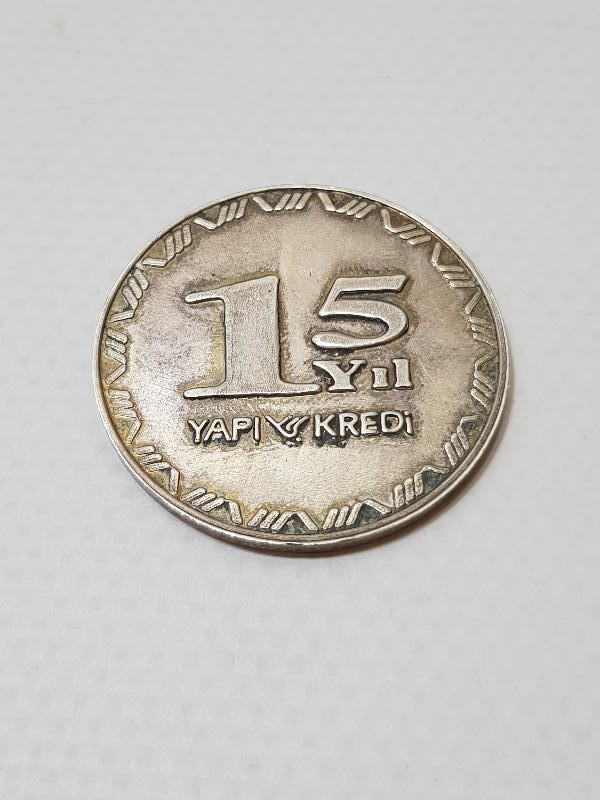 YAPI KREDİ BANKASI GÜMÜŞ 15. YIL MADALYASI