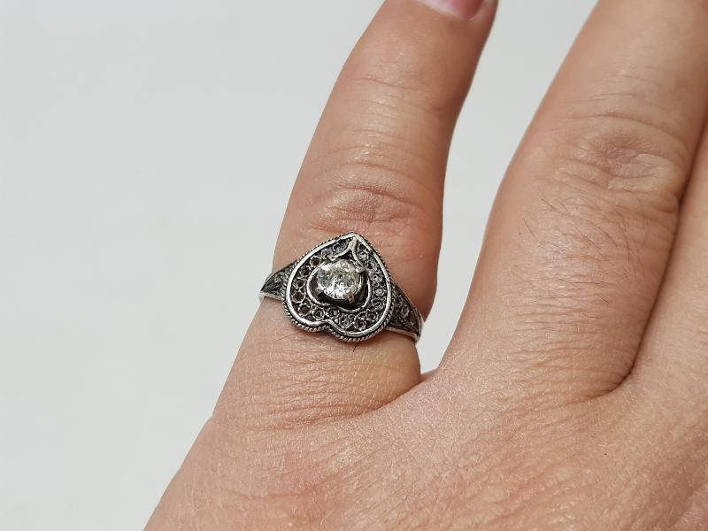KALP FORMLU ANTİKA GÜMÜŞ YÜZÜK