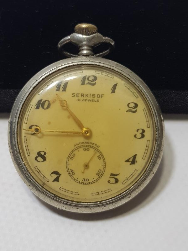 TREN RESİMLİ SERKİSOF DEMİRYOLU CEP SAATİ