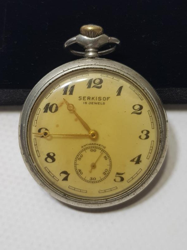 TREN RESİMLİ SERKİSOF DEMİRYOLU CEP SAATİ