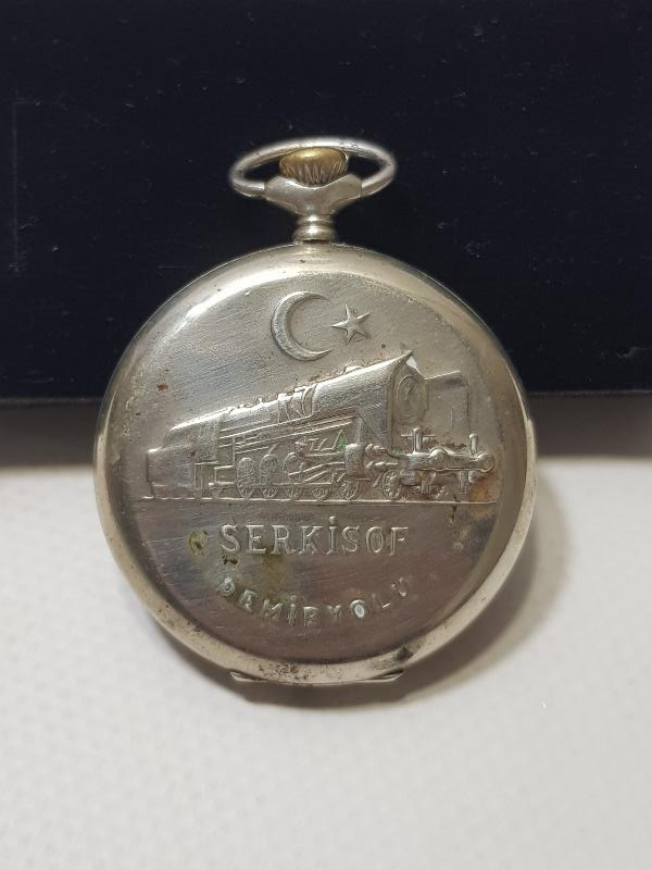 TREN RESİMLİ SERKİSOF DEMİRYOLU CEP SAATİ