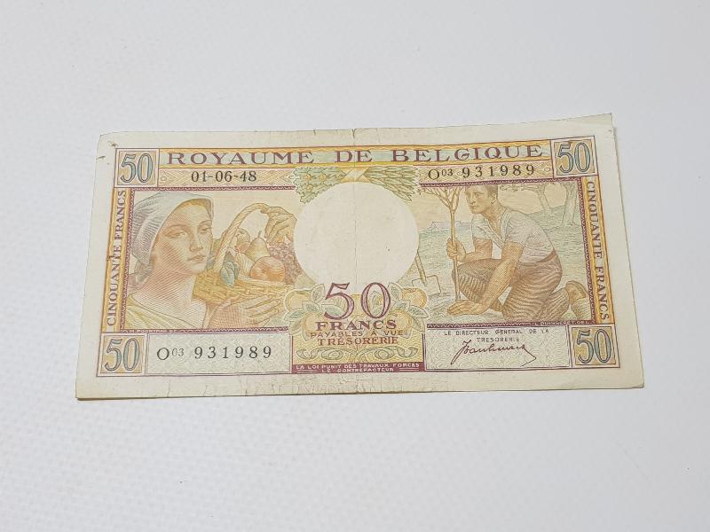 1948 BELÇİKA 50 FRANK NADİR KAĞIT PARA