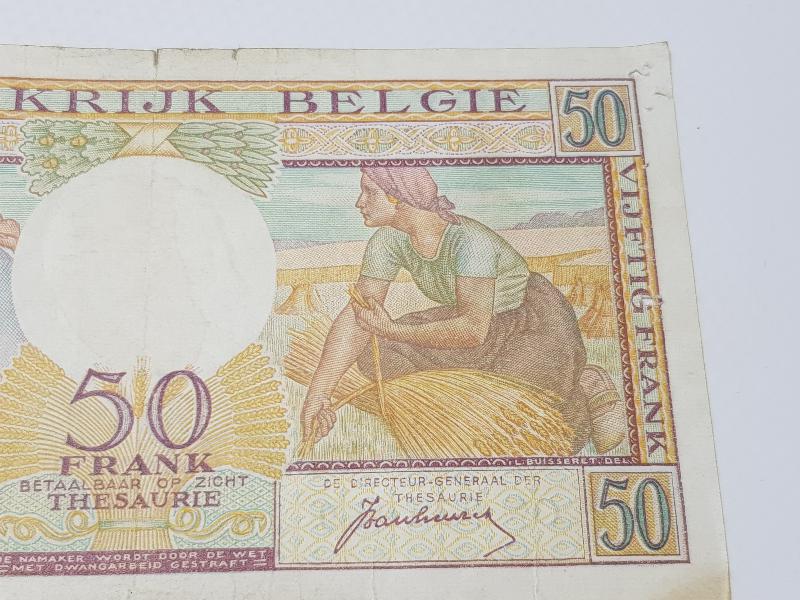 1948 BELÇİKA 50 FRANK NADİR KAĞIT PARA