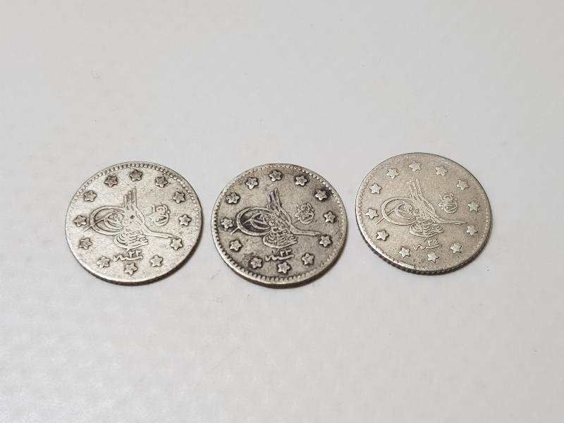SULTAN ABDÜLHAMİD HAN DÖNEMİ 3 ADET GÜMÜŞ 1 KURUŞ