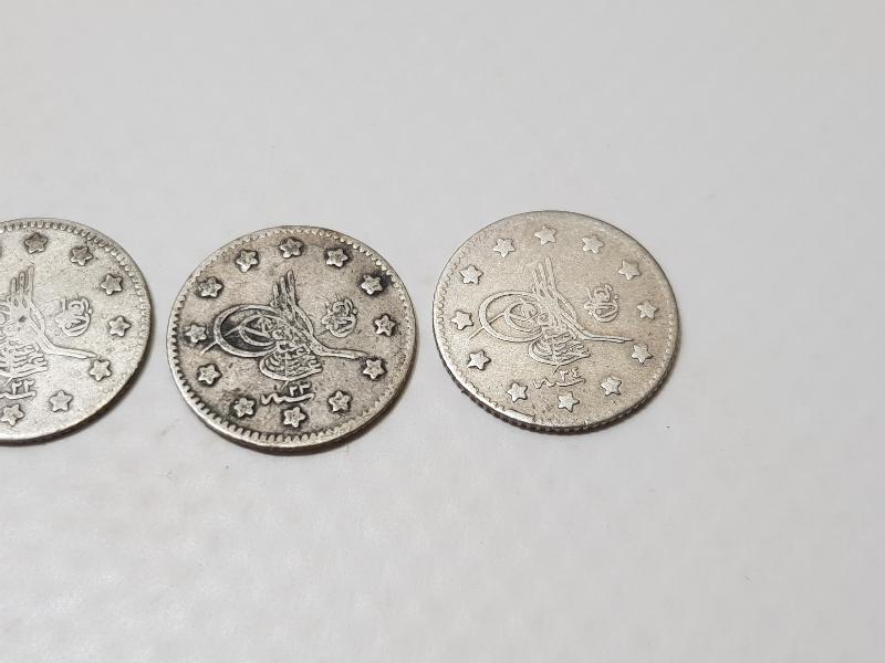 SULTAN ABDÜLHAMİD HAN DÖNEMİ 3 ADET GÜMÜŞ 1 KURUŞ