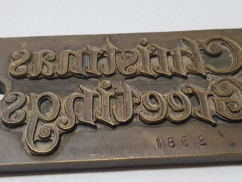 1862 CHRISTMAS GREETINGS YAZILI ÇOK NADİR KLİŞE MÜHÜR