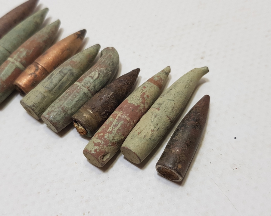 ÇEŞİTLİ MİLLETLERE AİT 1. DÜNYA SAVAŞI DÖNEMİ MAVZER MERMİSİ ÇEKİRDEKLERİ