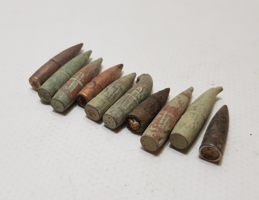 ÇEŞİTLİ MİLLETLERE AİT 1. DÜNYA SAVAŞI DÖNEMİ MAVZER MERMİSİ ÇEKİRDEKLERİ