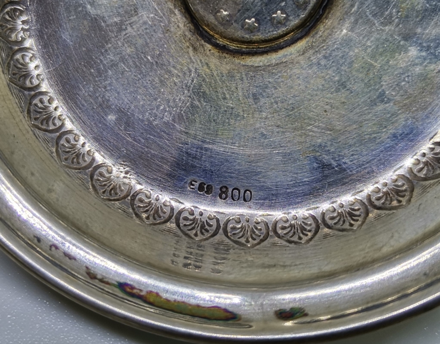 ORTASINDA OSMANLI GÜMÜŞ PARA BULUNAN ANTİKA GÜMÜŞ KINA TASI