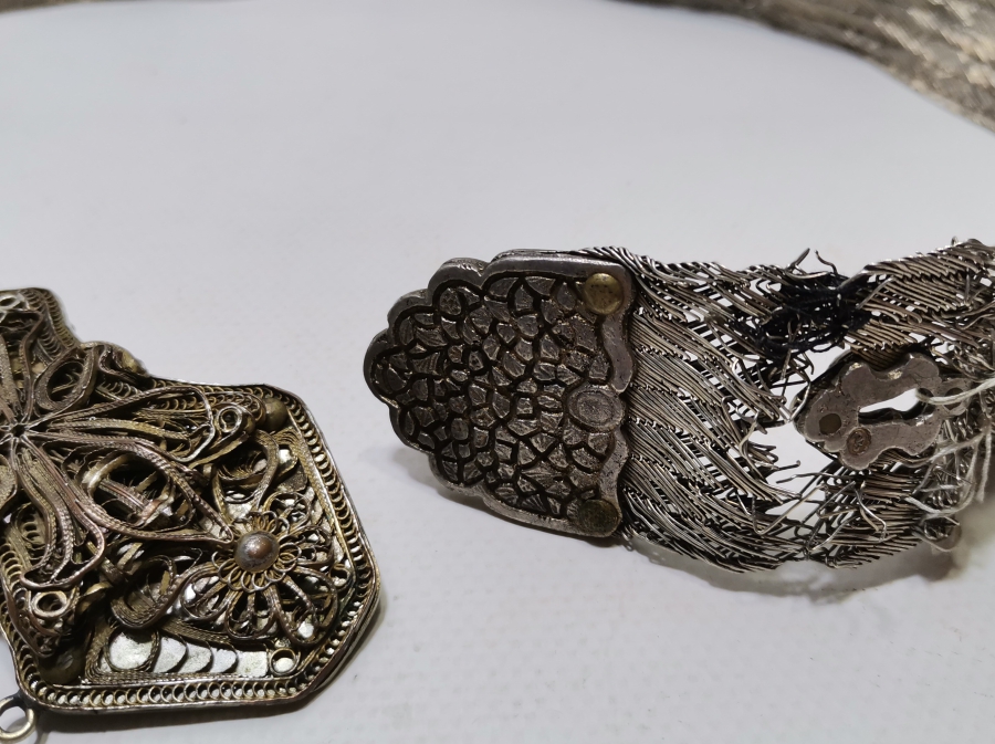 OSMANLI DÖNEMİ TUĞRALI GÜMÜŞ TRABZON İŞİ HASIR ÖRME GELİN KEMERİ