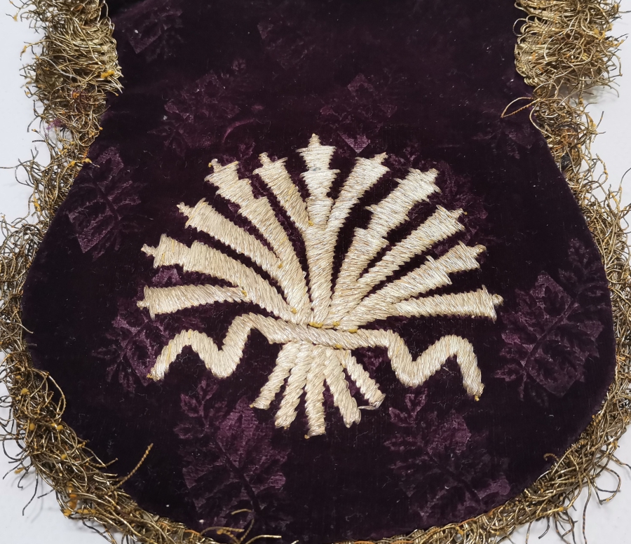 OSMANLI DÖNEMİ EL İŞİ BÜYÜK BOY GÜMÜŞ SIRMA İŞÇİLİKLİ KESE