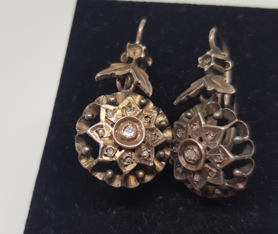 OSMANLI DÖNEMİ MÜHRÜ SÜLEYMANLI VE ELMAS TAŞLI ALTIN KÜPE