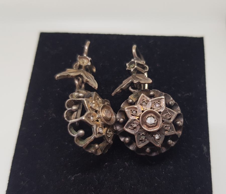 OSMANLI DÖNEMİ MÜHRÜ SÜLEYMANLI VE ELMAS TAŞLI ALTIN KÜPE