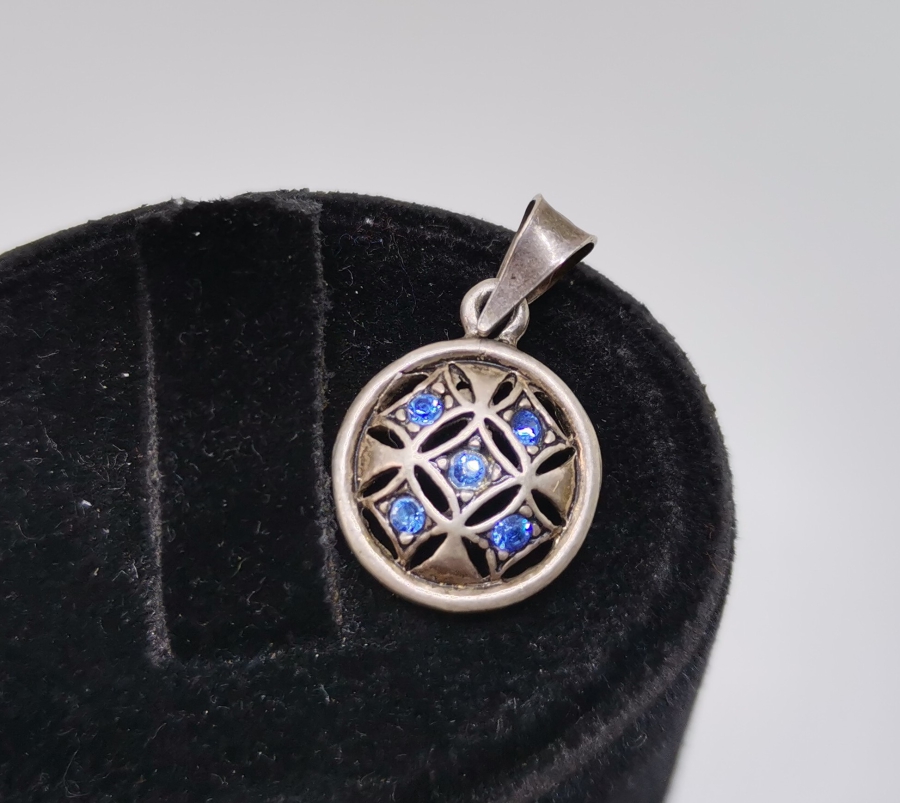 SAFİR TAŞLI GÜMÜŞ KOLYE UCU