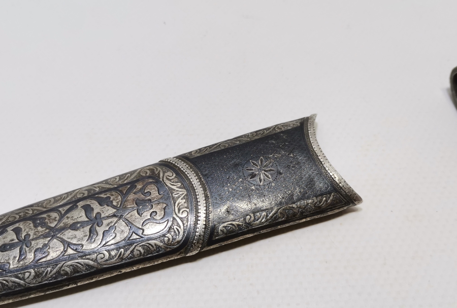 OSMANLI DÖNEMİ GÜMÜŞ ÇERKES KAMASI KIN VE SAPI