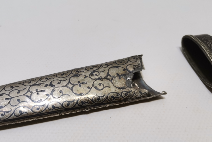 OSMANLI DÖNEMİ GÜMÜŞ ÇERKES KAMASI KIN VE SAPI