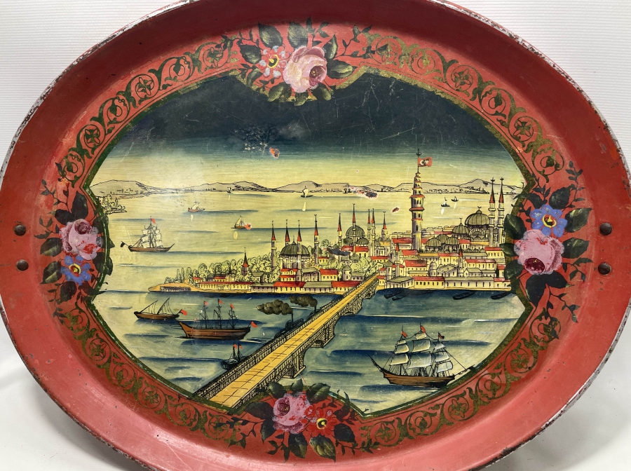 OSMANLI DÖNEMİ ERMENİ USTA DAMGALI ÇOK NADİR PULAT TEPSİ