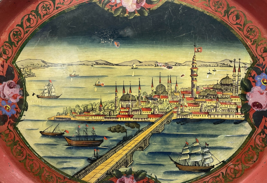 OSMANLI DÖNEMİ ERMENİ USTA DAMGALI ÇOK NADİR PULAT TEPSİ