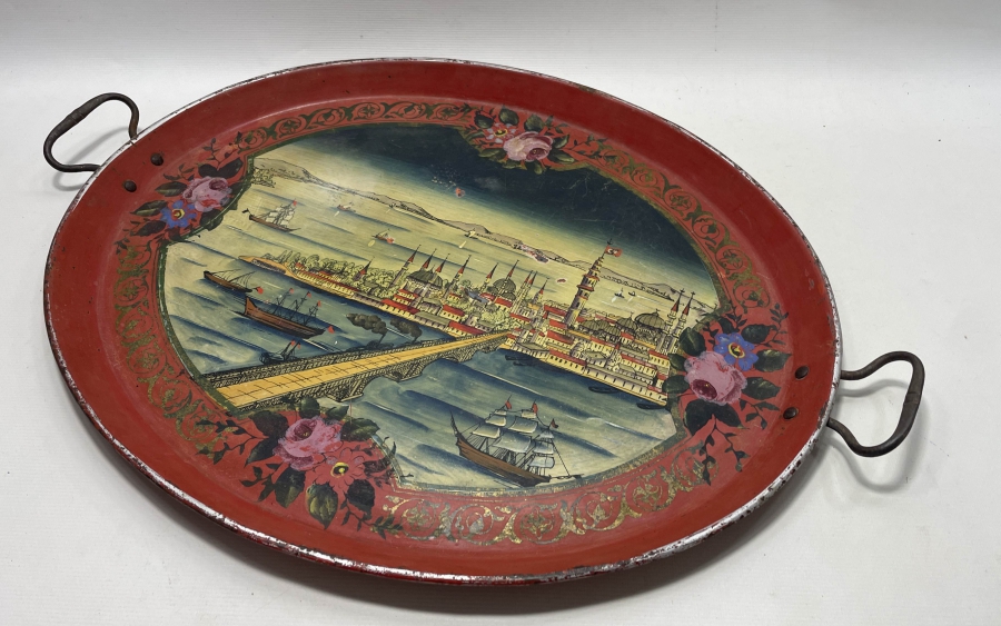 OSMANLI DÖNEMİ ERMENİ USTA DAMGALI ÇOK NADİR PULAT TEPSİ