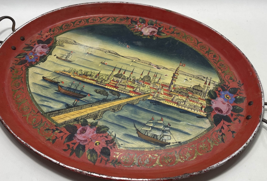 OSMANLI DÖNEMİ ERMENİ USTA DAMGALI ÇOK NADİR PULAT TEPSİ