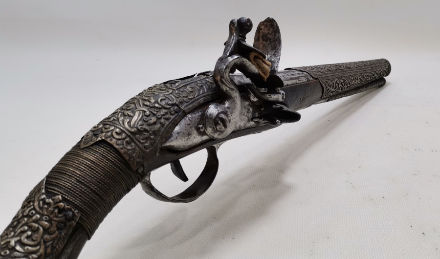 OSMANLI DÖNEMİ GÜMÜŞ APLİKLİ NADİR PİŞTOV