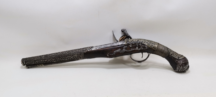 OSMANLI DÖNEMİ GÜMÜŞ APLİKLİ NADİR PİŞTOV