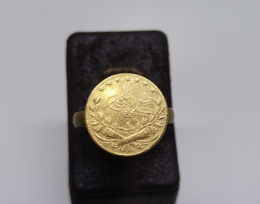 MEHMET REŞAT DÖNEMİ ALTIN 25 KURUŞTAN YAPILMIŞ YÜZÜK