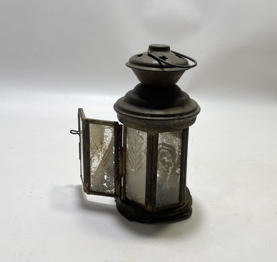 OSMANLI DÖNEMİ CAMLARI KRİSTAL KESME İŞÇİLİKLİ EL MUMLUĞU