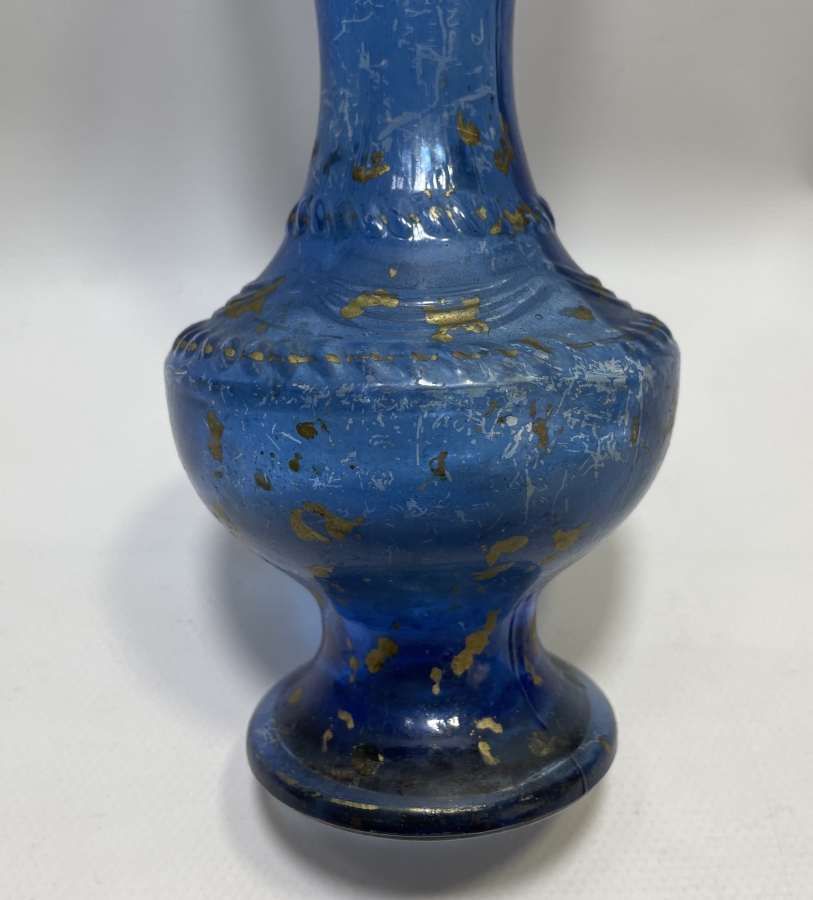 OSMANLI DÖNEMİ KABARTMA İŞÇİLİKLİ NADİR CAM VAZO