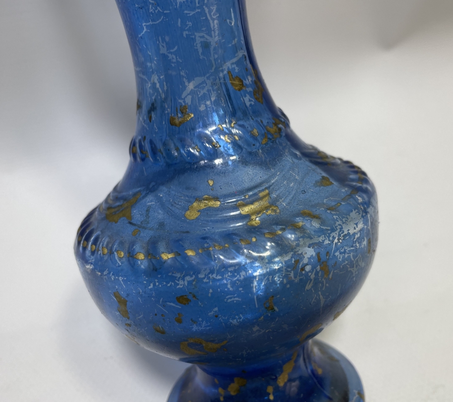 OSMANLI DÖNEMİ KABARTMA İŞÇİLİKLİ NADİR CAM VAZO