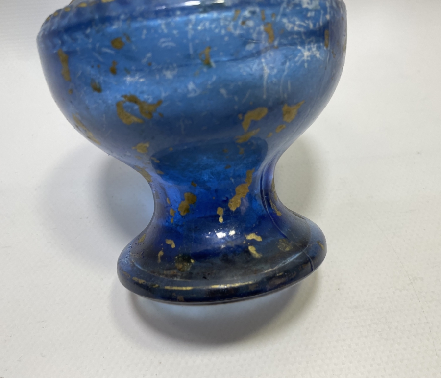 OSMANLI DÖNEMİ KABARTMA İŞÇİLİKLİ NADİR CAM VAZO