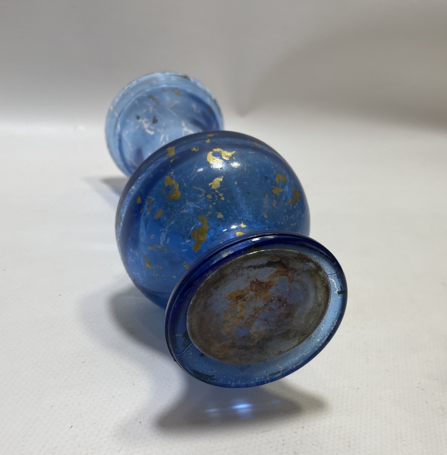 OSMANLI DÖNEMİ KABARTMA İŞÇİLİKLİ NADİR CAM VAZO