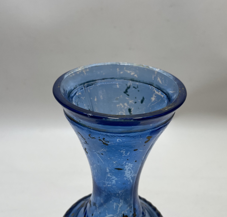 OSMANLI DÖNEMİ KABARTMA İŞÇİLİKLİ NADİR CAM VAZO