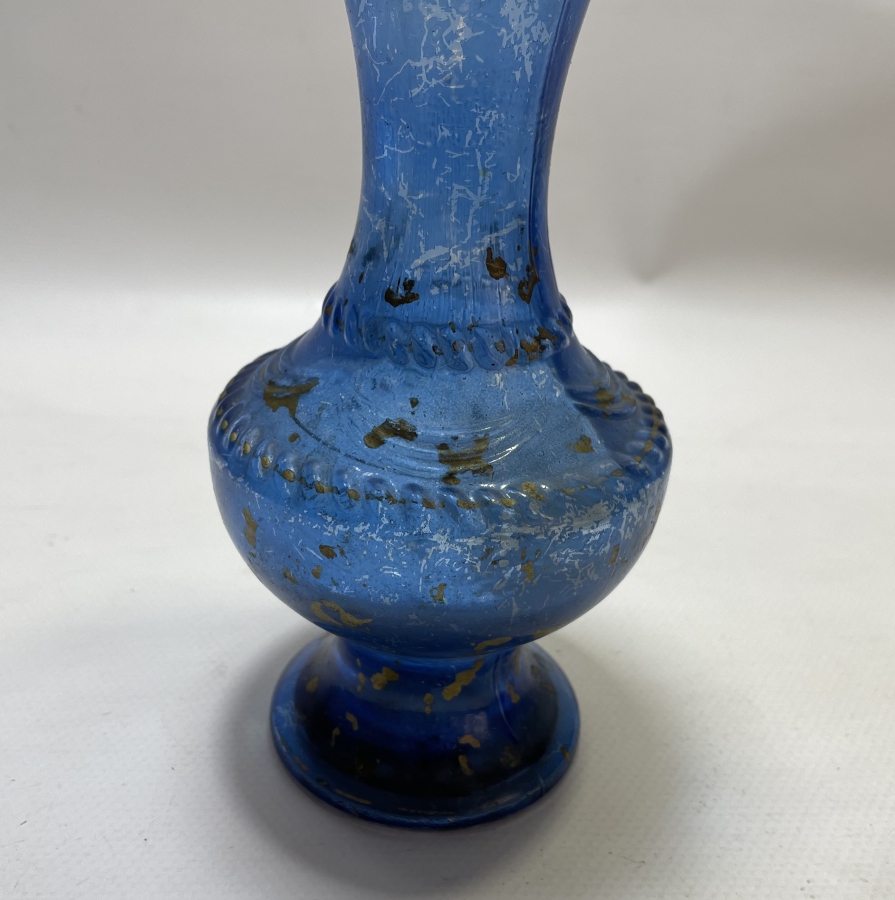 OSMANLI DÖNEMİ KABARTMA İŞÇİLİKLİ NADİR CAM VAZO