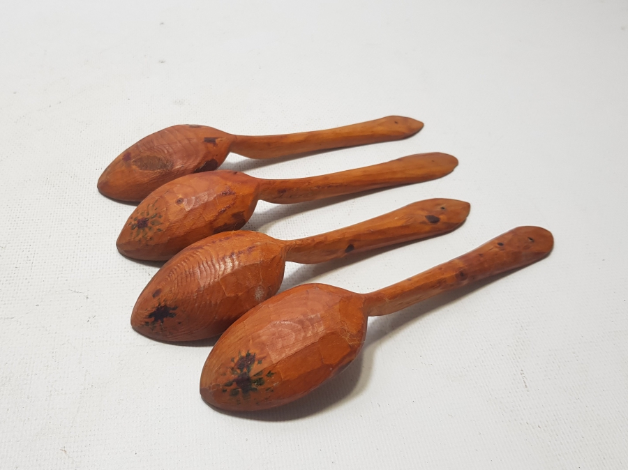 EL BOYAMA ANTİKA TAHTA KAŞIK LOTU