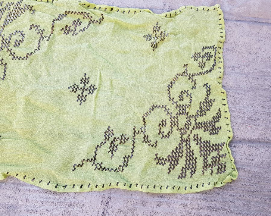 TELKIRMA İŞÇİLİKLİ EL YAPIMI OSMANLI SÖZ MENDİLİ