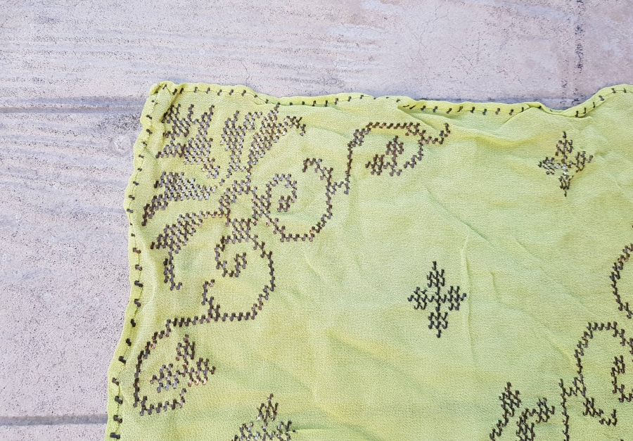 TELKIRMA İŞÇİLİKLİ EL YAPIMI OSMANLI SÖZ MENDİLİ