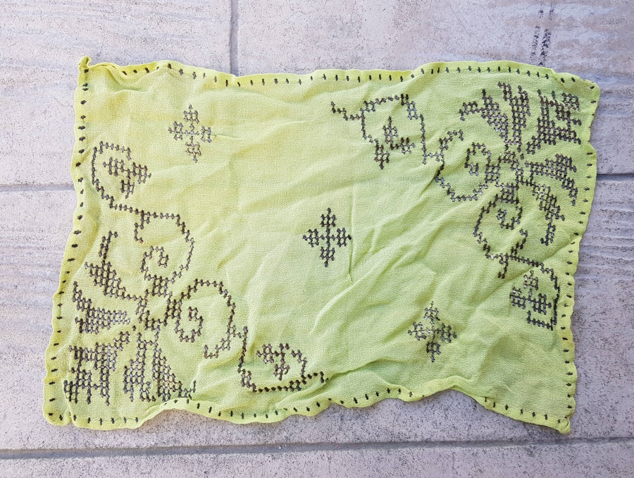 TELKIRMA İŞÇİLİKLİ EL YAPIMI OSMANLI SÖZ MENDİLİ