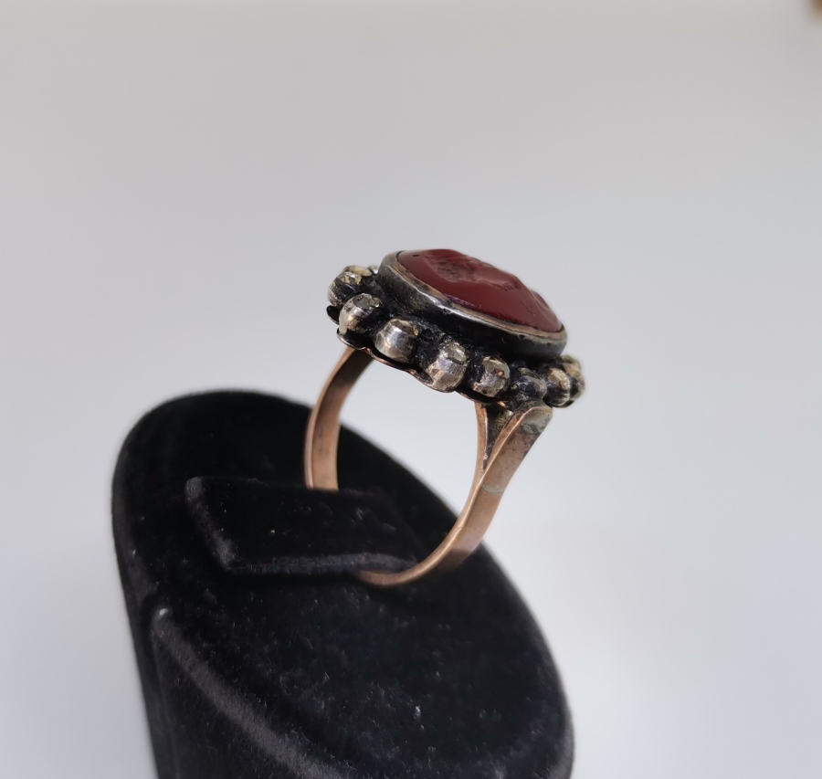 ELMAS TAŞLI ÇOK NADİR ÖZEL YAPIM KAMEO YÜZÜK