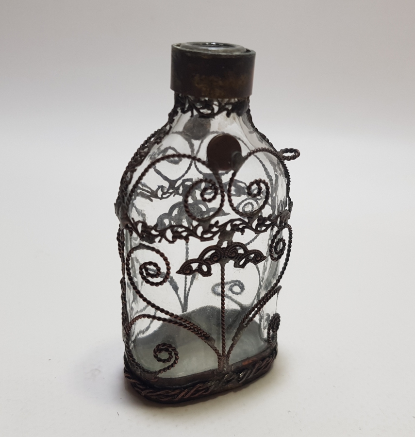 METAL GEÇME İŞÇİLİKLİ OSMANLI DÖNEMİ NADİR KOKU - PARFÜM ŞİŞESİ