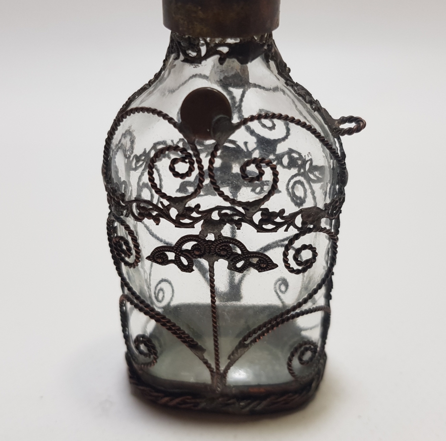 METAL GEÇME İŞÇİLİKLİ OSMANLI DÖNEMİ NADİR KOKU - PARFÜM ŞİŞESİ