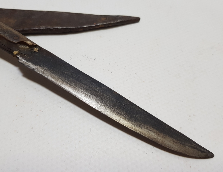 ORİJİNAL KININDA BOYNUZ SAPLI BURSA İŞİ EL YAPIMI KUŞAK KAMASI