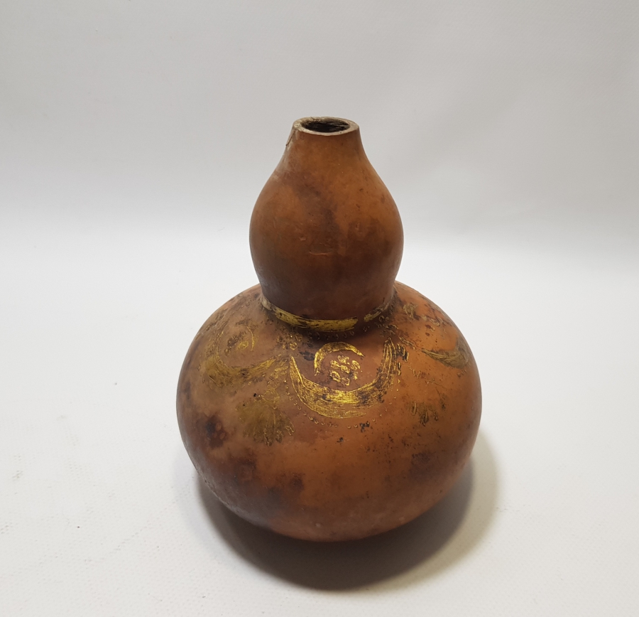 OSMANLI DÖNEMİ ÜZERİ ALTIN VARAKLI AY YILDIZLI DOLMA TÜFEK BARUTLUĞU