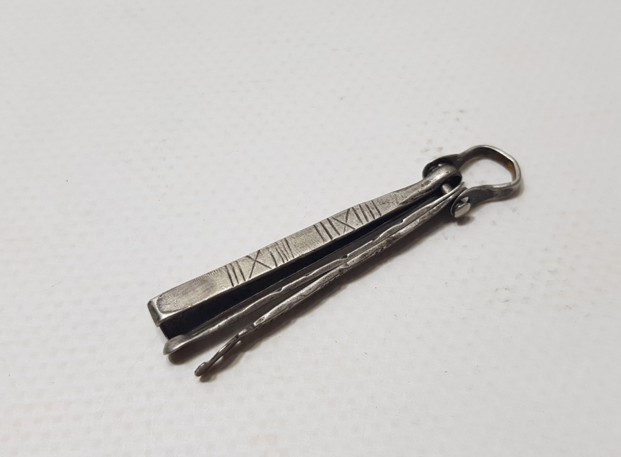 1800 BAŞLARI OSMANLI DÖNEMİ EL YAPIMI GÜMÜŞ ÇOK NADİR NARGİLE MARPUCU TEMİZLEME APARATI