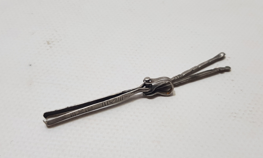 1800 BAŞLARI OSMANLI DÖNEMİ EL YAPIMI GÜMÜŞ ÇOK NADİR NARGİLE MARPUCU TEMİZLEME APARATI