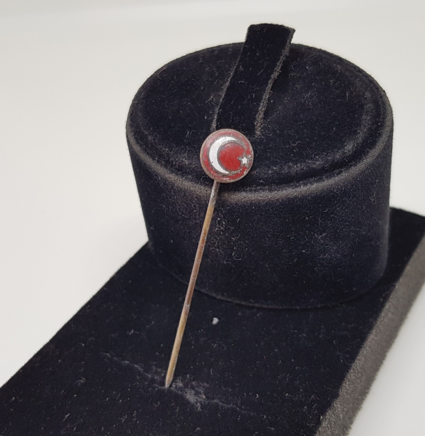 ÜZERİ MİNELİ OSMANLI DÖNEMİ MÜDAFA-İ MİLLİ CEMİYETİ AY YILDIZLI ROZET