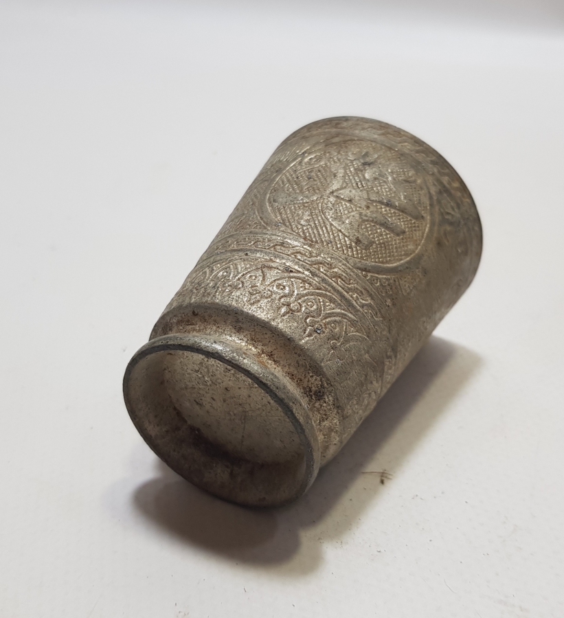 KABARTMA İŞÇİLİKLİ YERLİ YAPIM ANTİKA ZEMZEM BARDAĞI